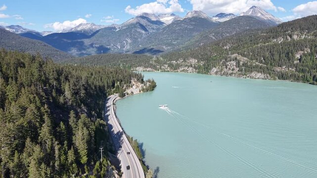 Drone view at lake Duffey on Canada