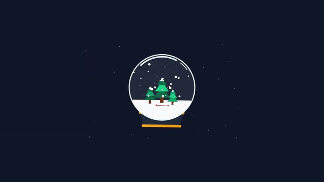 Minimalist Motion Render of a Snow Globe Featuring Falling White Snowflakes