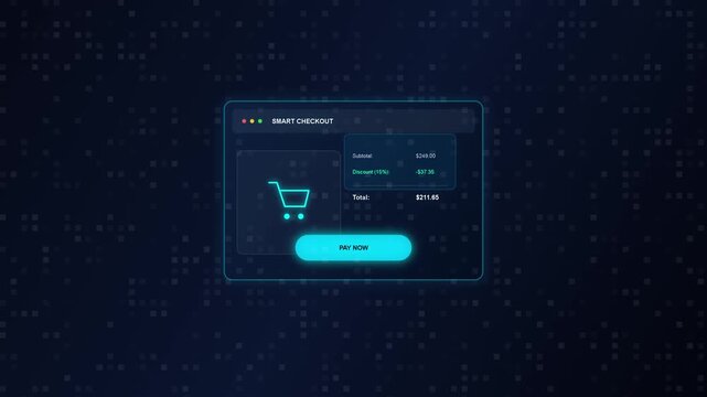 Digital E-commerce Payment Checkout Interface Motion Graphic