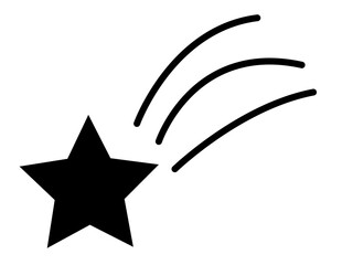 Black Shooting Star Space Icon Design Element Graphic Isolated on Transparent Background © Hayder