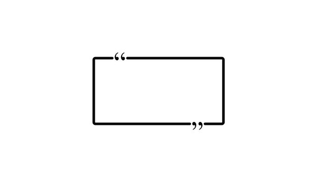 Quote Frame with Black Outline and Stylized Quotation Marks on White Background for Inspirational Text Social Media.