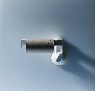 Completely Empty Cardboard Toilet Paper Roll Holder
