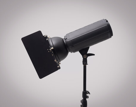 Studio Video Light with Barn Doors Mounted on Stand