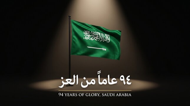 94 Years of Glory Saudi National Day Spotlight Banner