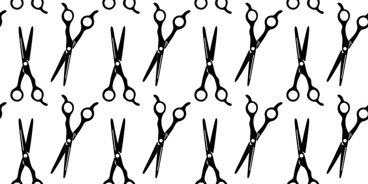 seamless pattern with professional hairdressing scissors