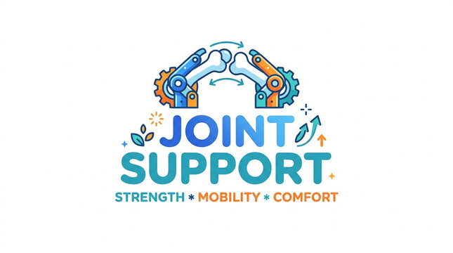 Modern Joint Support Illustration for Bone Health Strength and Mobility Concept