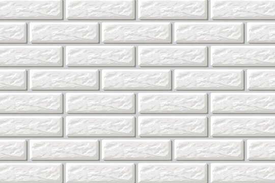 Clean white brick wall background with realistic texture and seamless pattern design