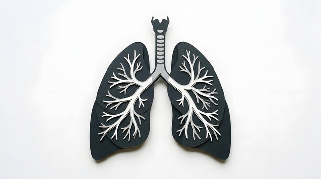 Detailed anatomical illustration of human lungs against a clean white background