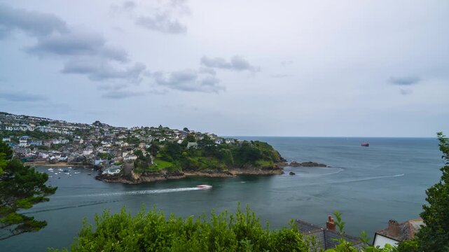 Fowey Harbour timelapse, Cornwall, UK.Whole day timelapse showing tides and movement of many boats