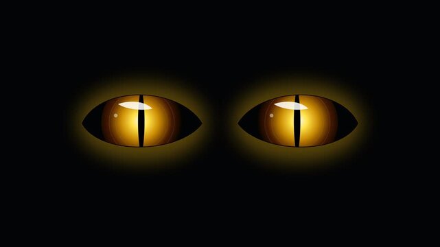 Glowing predator eyes staring from the dark in grid pattern