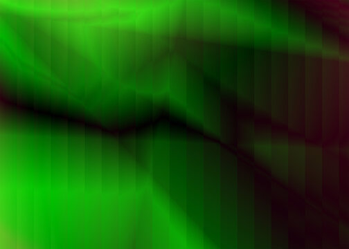 Abstract green background with blurred vertical lines and dark shadows