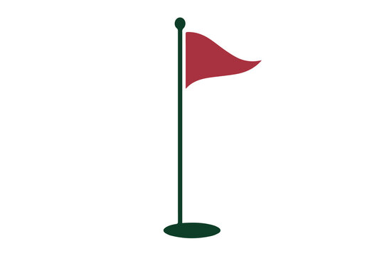 Golf flag isolated on transparent background cutout graphic element