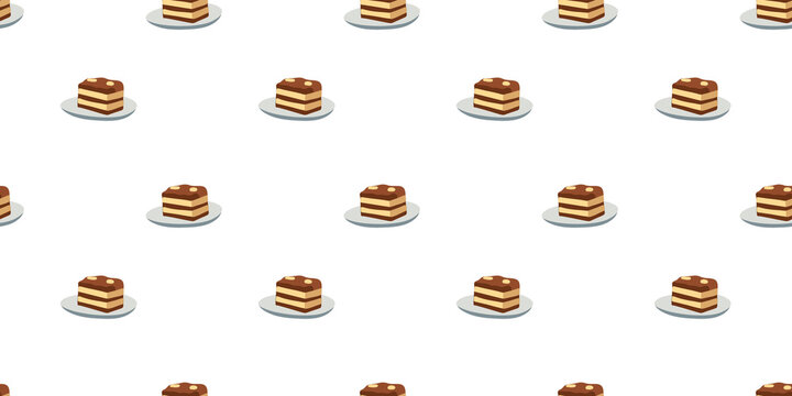 Seamless pattern featuring delicious layered cake