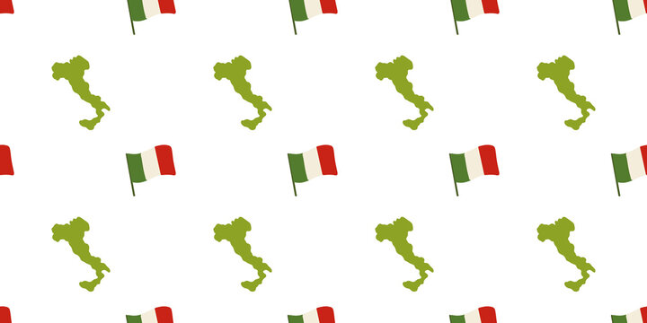 Seamless pattern with Italian flag outlines