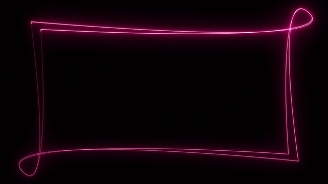 Pink neon rectangle frame animation on dark background for gaming overlay. Seamless loop