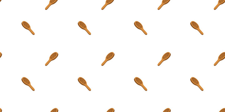Seamless pattern with wide-tooth combs for thick hair