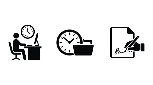 Person working late at desk with clocks showing different times