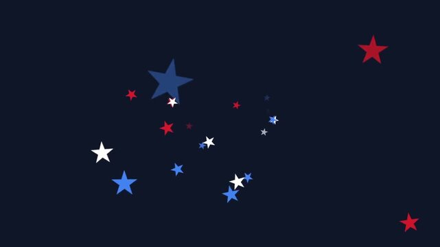 Independence Day Stars Floating Red White and Blue Patriotic Background Illustration