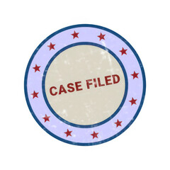 Fototapeta premium Colorful circular badge with case filed text isolated on transparent background