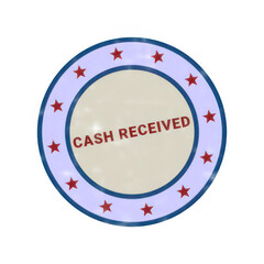 Fototapeta premium Colorful circular badge showing cash received with decorative border isolated on transparent background
