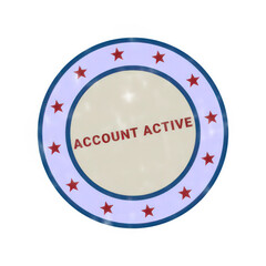 Fototapeta premium Colorful active account icon with checkmark and sparkles isolated on transparent background