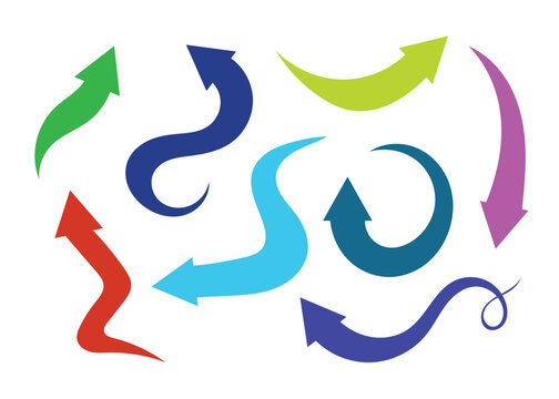 A set of multicolored arrows