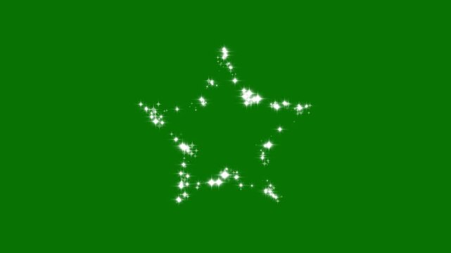 Luxury white glitter sparkle animation, fairy dust, glowing star particles burst, twinkling shimmer line effect, doodle stars motion, green screen background, 4k loop overlay video