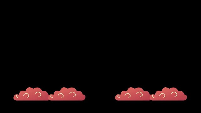 Traditional Oriental Red Auspicious Clouds Floating Vector Animation