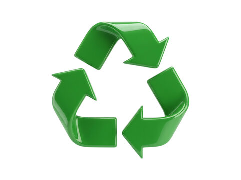 Bright green recycling symbol vector icon