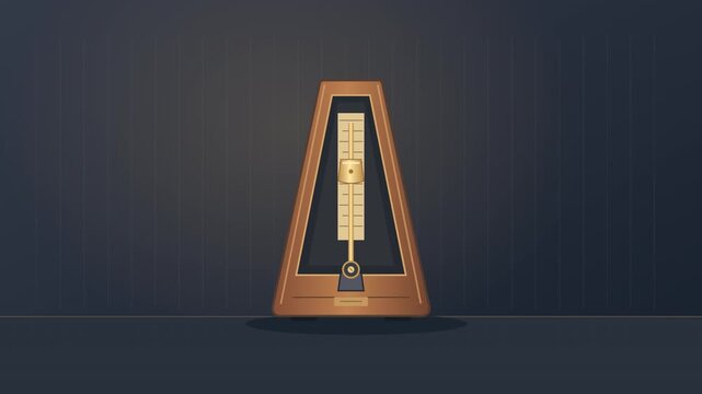 Classic Wooden Metronome Ticking Rhythm Motion Graphic Animation