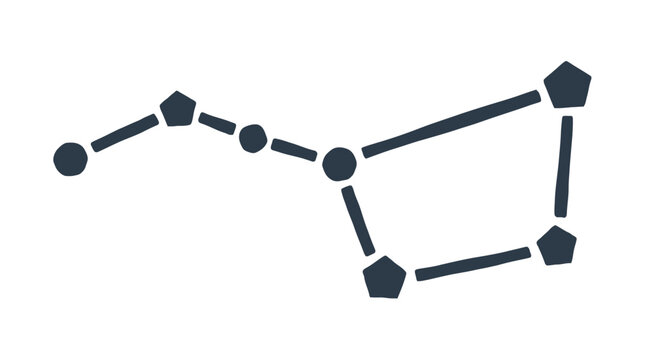 Big dipper constellation icon with connected stars vector