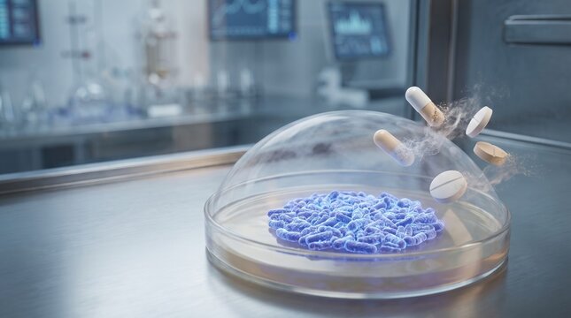 Antibiotic Resistance and Drug-Resistant Bacteria Concept