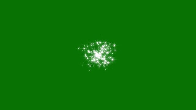 Glowing star particle line transition, white pixie dust wand animation, shimmering light beam overlay, fantasy sparkle streak burst, luxury glitter path on green screen background, 4k