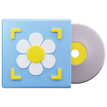 Printed CD Label 3D Illustrations