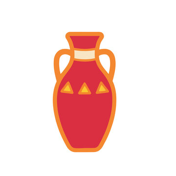 Stylized amphora with geometric decoration