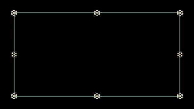 Animated Snowflake Border Frame for Winter Holiday