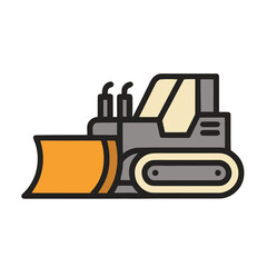 Bulldozer icon on transparent background © lena