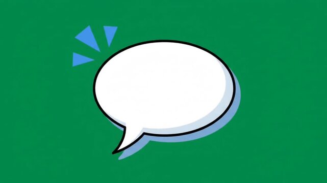 Minimal Flat Speech Bubble On Green Screen Background