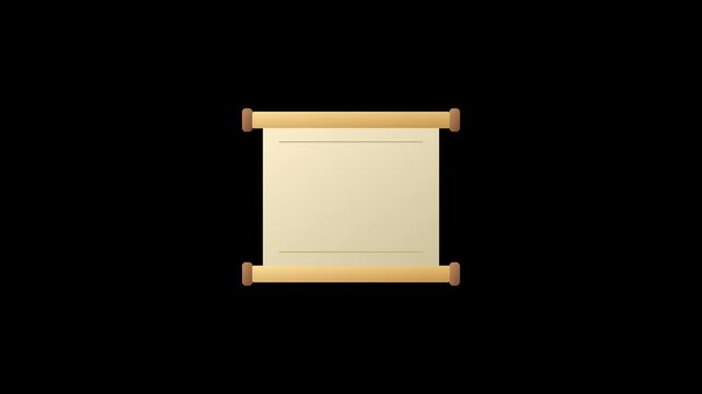 Blank Parchment Paper Scroll Unrolling Animation