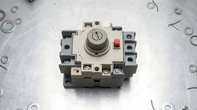 Thermal overload relay with adjustment dial and reset control