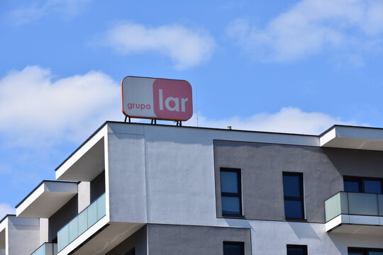 Grupo Lar Polska (Grupolar), real estate company. Signage, logo on the facade. WARSAW, POLAND - AUGUST 8, 2026