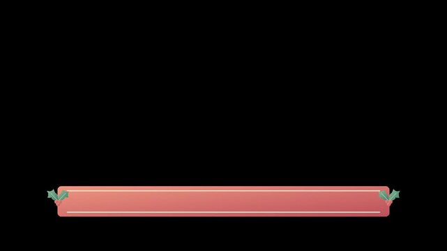 Animated Christmas Ribbon Lower Third with Holly Leaves