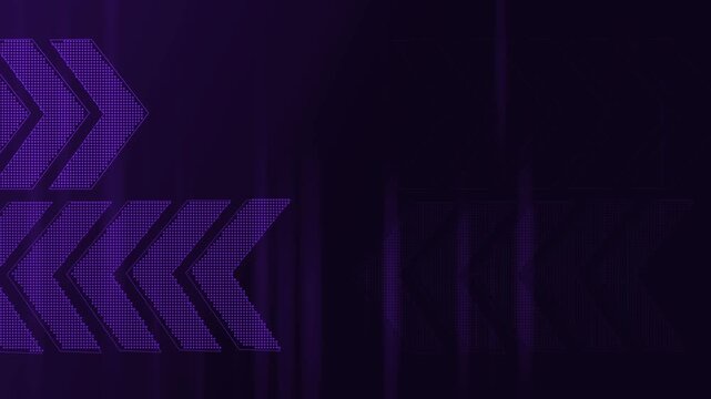 Abstract background with glowing chevron arrows and digital pattern suggesting movement direction speed animation