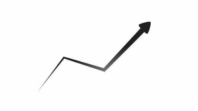 Upward arrow line showing growth progress and rising success animation