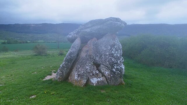Dolmen of Sorginetxe, megalithic funerary monument near Arr&iacute;zala in the Sierra de Entzia. Alava. Basque Country. Spain. Europe