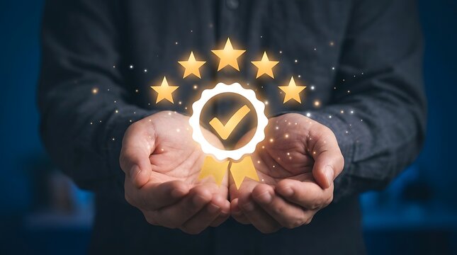 Quality assurance and customer satisfaction rating concept