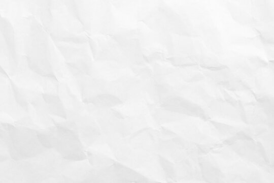 White crumpled paper texture background, wrinkled empty paper pattern with copy space for text