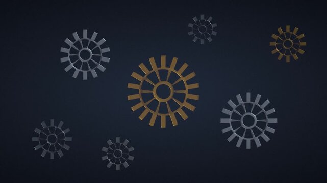 Modern Abstract Geometric Virus Particles on Dark Background