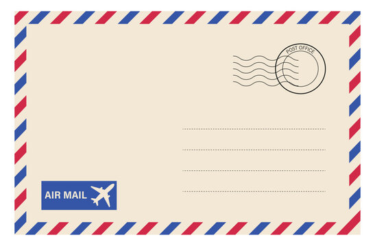 Air mail envelope template decorative paper letter Vector