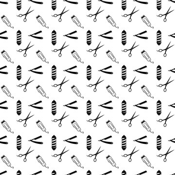 Vintage Barber Equipment Repeat Background